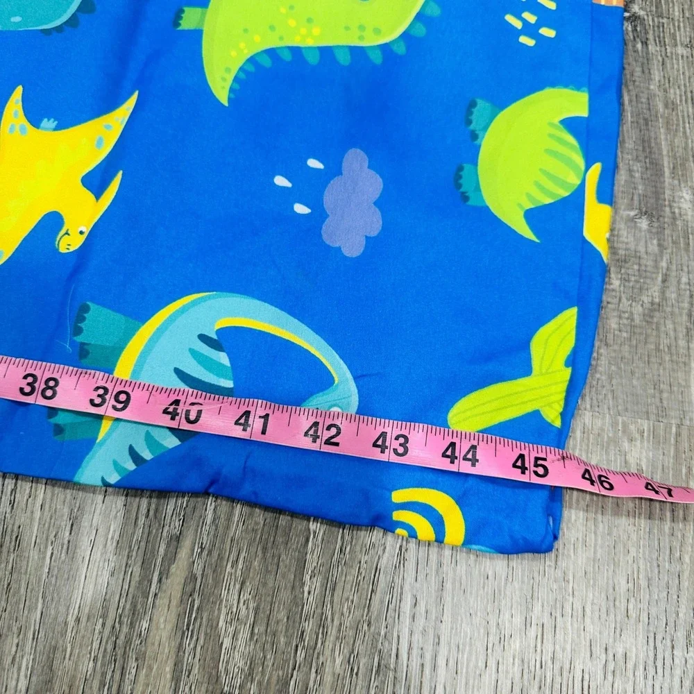 Wildkin Kids 100% Cotton Nap Mat Cover Dinosaur Blue Sewn-in Pillowcase 20x46